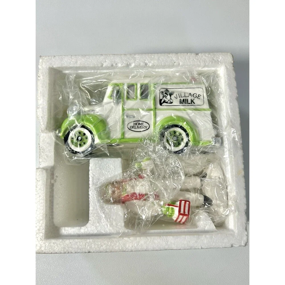 Department 56 Vintage Christmas Snow Village “Home Delivery” Figure Milk Truck